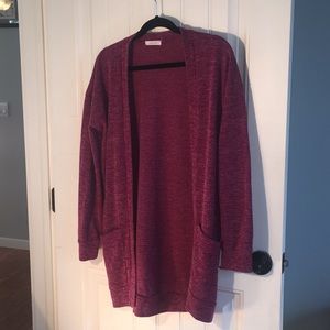 Purple long cardigan